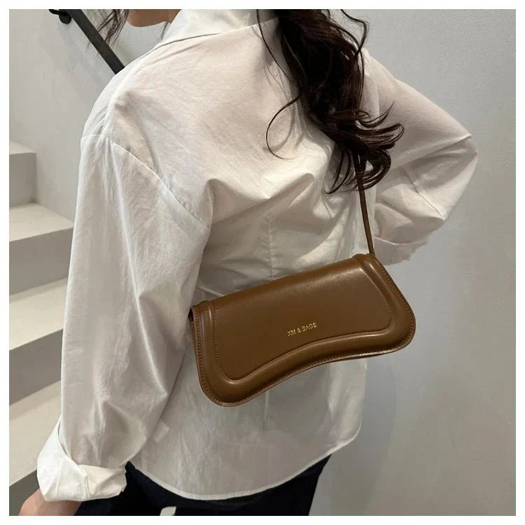 Bolsa Feminina de Ombro Minimalista e Alça com Nós Modelo Élégance Noire