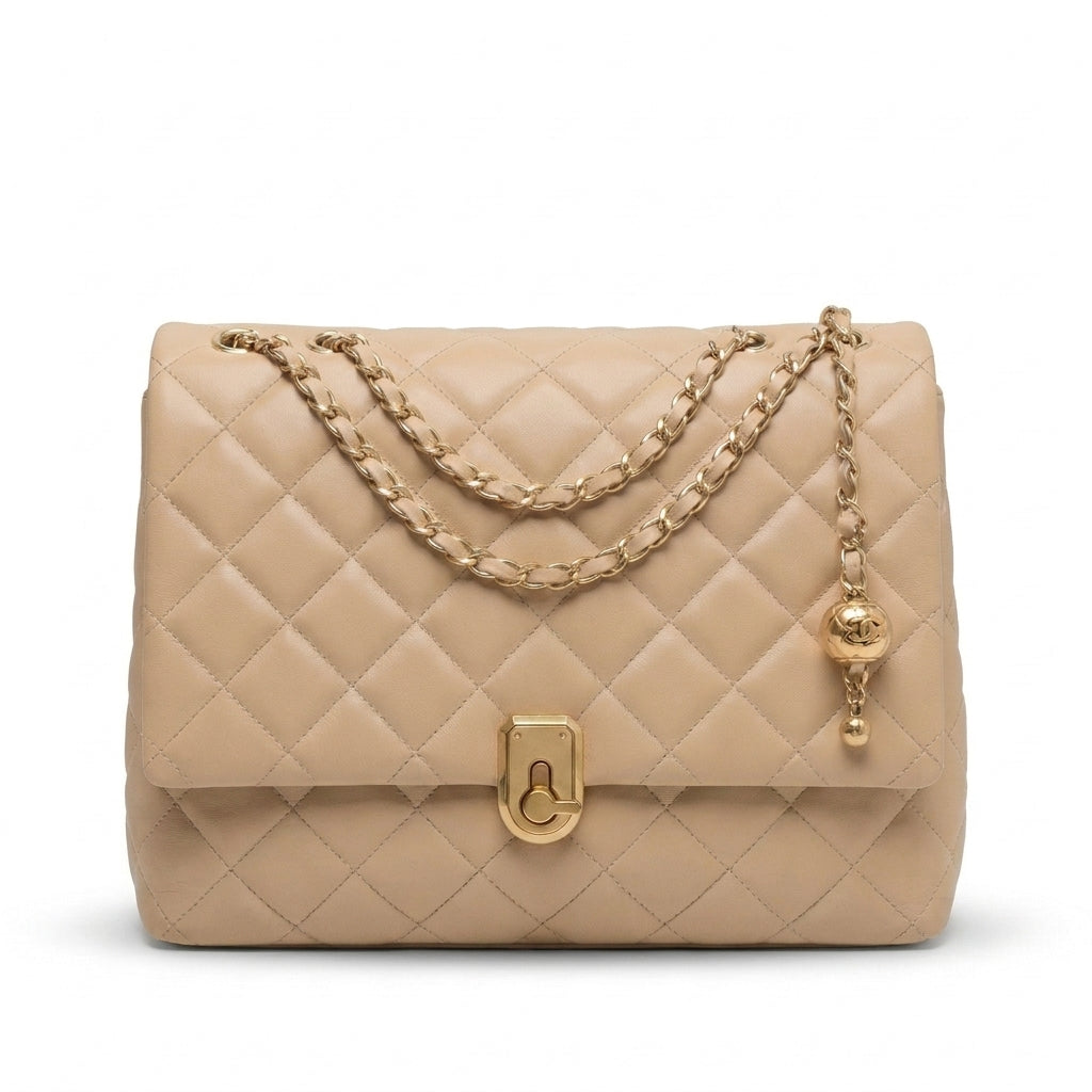 Bolsa Feminina Transversal Matelassê em Couro PU com Corrente Modelo Brisa de Ipanema