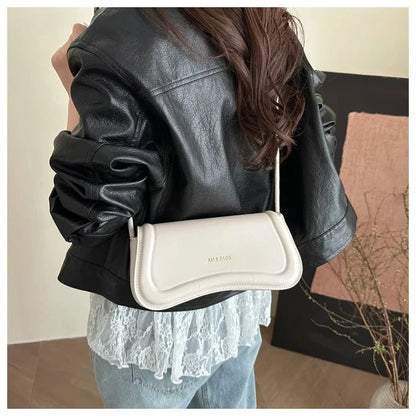 Bolsa Feminina de Ombro Minimalista e Alça com Nós Modelo Élégance Noire