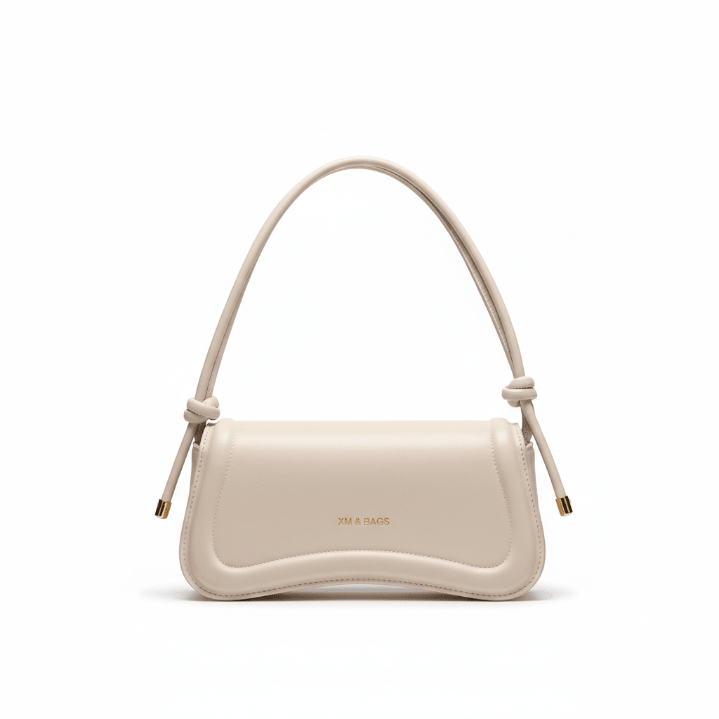 Bolsa Feminina de Ombro Minimalista e Alça com Nós Modelo Élégance Noire