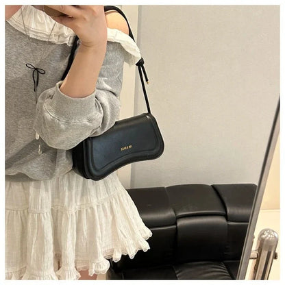 Bolsa Feminina de Ombro Minimalista e Alça com Nós Modelo Élégance Noire