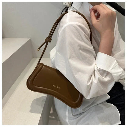 Bolsa Feminina de Ombro Minimalista e Alça com Nós Modelo Élégance Noire