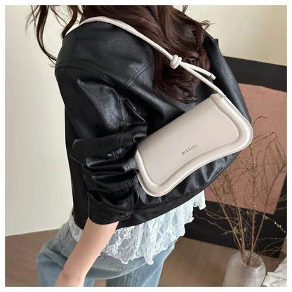 Bolsa Feminina de Ombro Minimalista e Alça com Nós Modelo Élégance Noire
