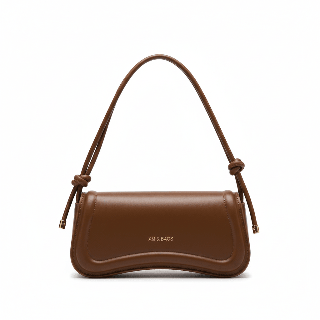 Bolsa Feminina de Ombro Minimalista e Alça com Nós Modelo Élégance Noire