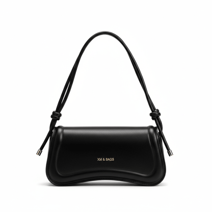 Bolsa Feminina de Ombro Minimalista e Alça com Nós Modelo Élégance Noire