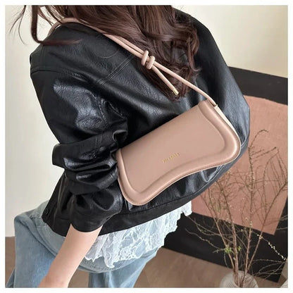 Bolsa Feminina de Ombro Minimalista e Alça com Nós Modelo Élégance Noire
