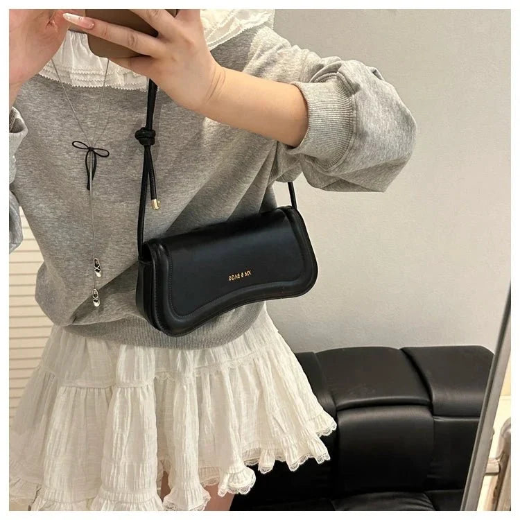 Bolsa Feminina de Ombro Minimalista e Alça com Nós Modelo Élégance Noire
