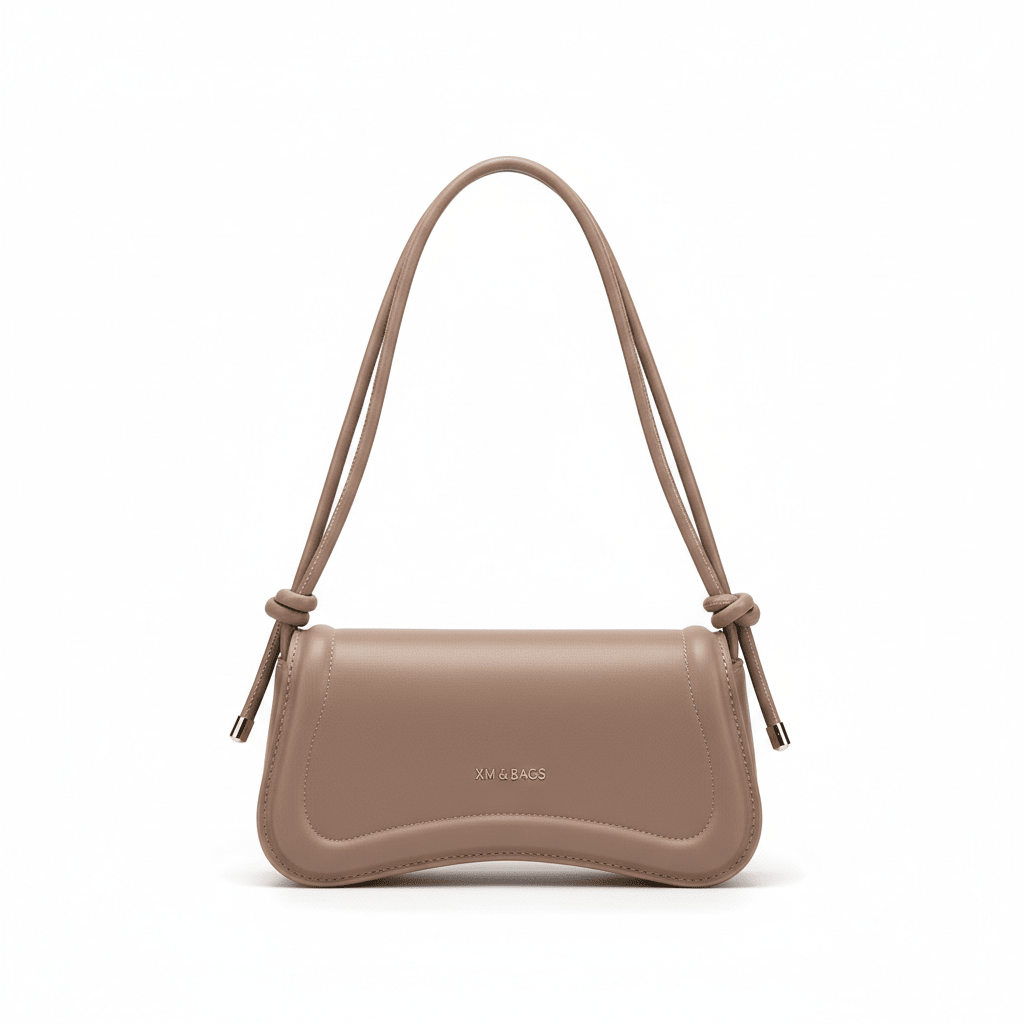 Bolsa Feminina de Ombro Minimalista e Alça com Nós Modelo Élégance Noire