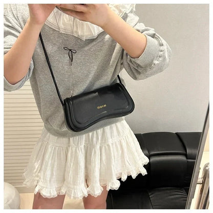 Bolsa Feminina de Ombro Minimalista e Alça com Nós Modelo Élégance Noire