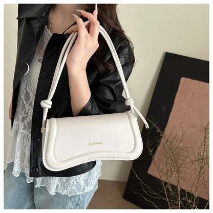 Bolsa Feminina de Ombro Minimalista e Alça com Nós Modelo Élégance Noire