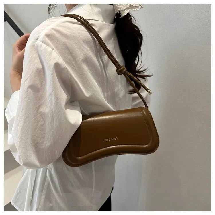 Bolsa Feminina de Ombro Minimalista e Alça com Nós Modelo Élégance Noire
