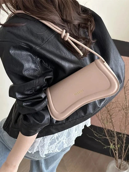 Bolsa Feminina de Ombro Minimalista e Alça com Nós Modelo Élégance Noire