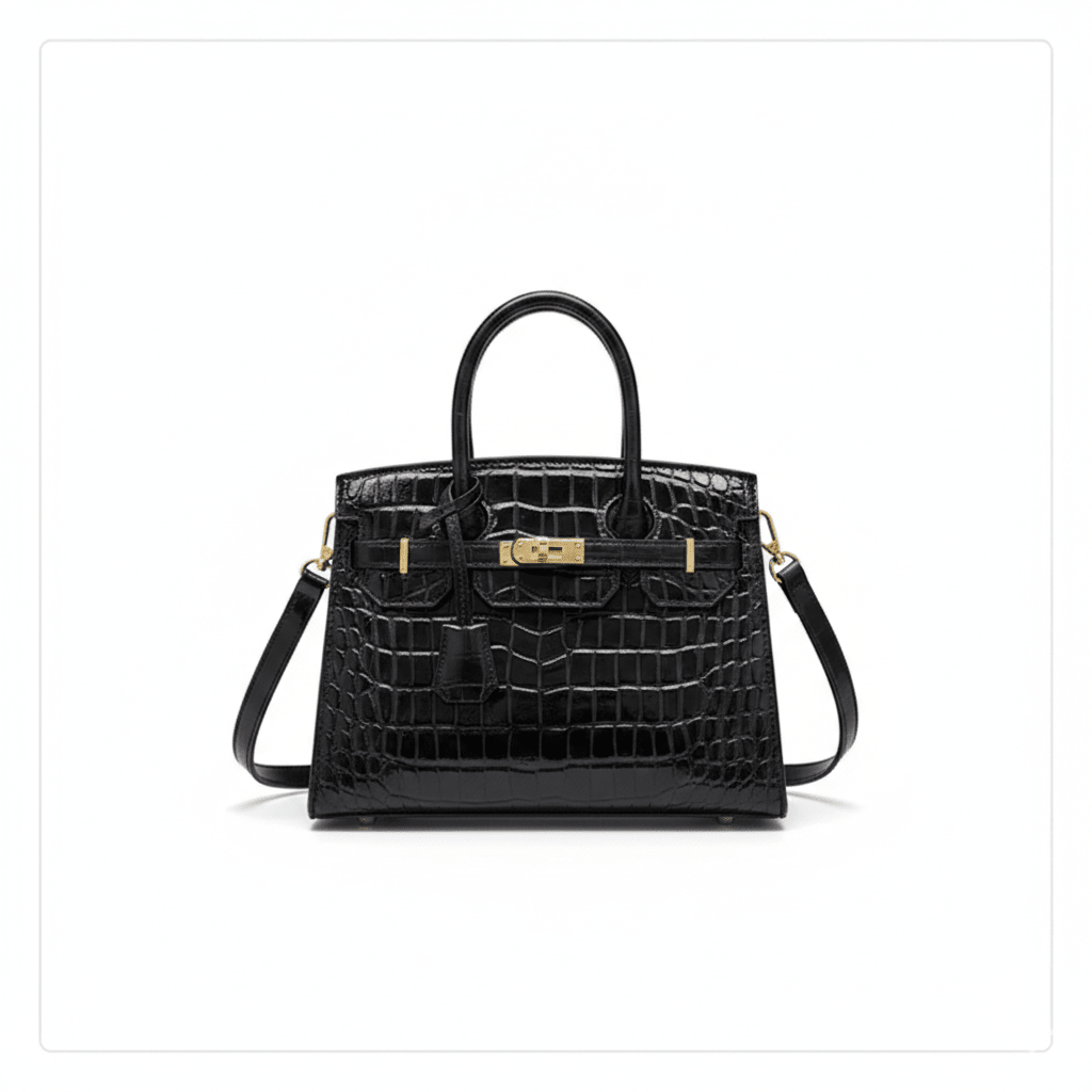 Bolsa Feminina em Couro PU Textura Croco Modelo Blinkin